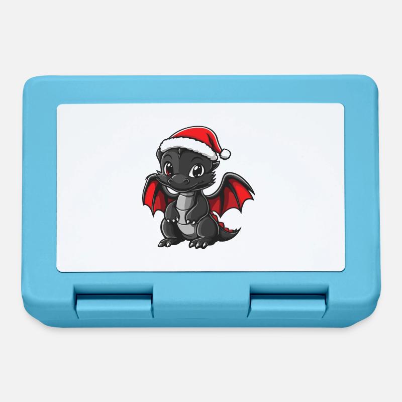 Dragon Noël Mignon - Boîte à goûter - bleu saphir