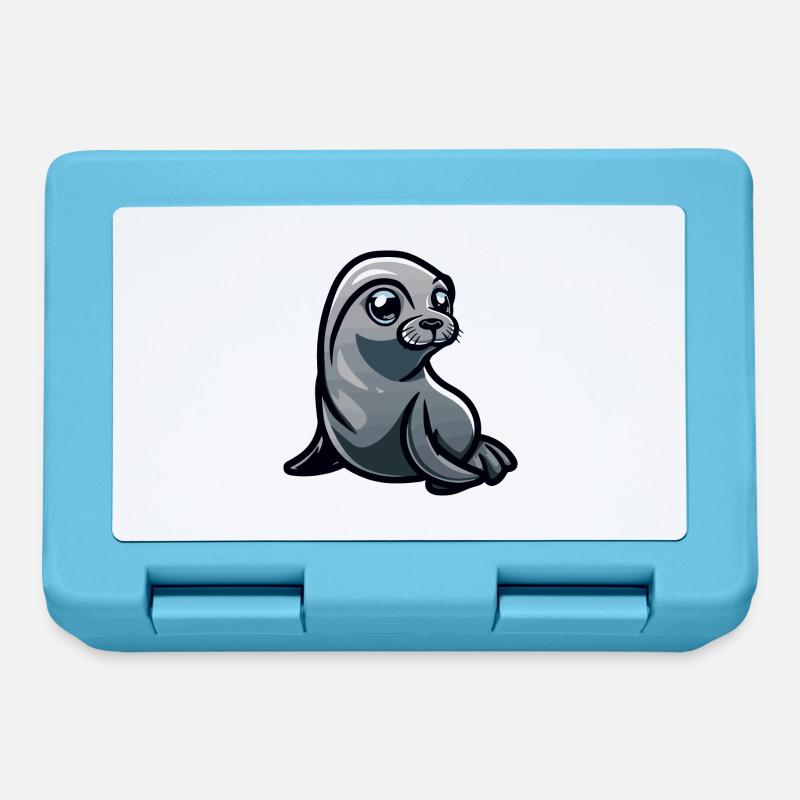 Bande dessinée d’animaux de phoque - Boîte à goûter - bleu saphir