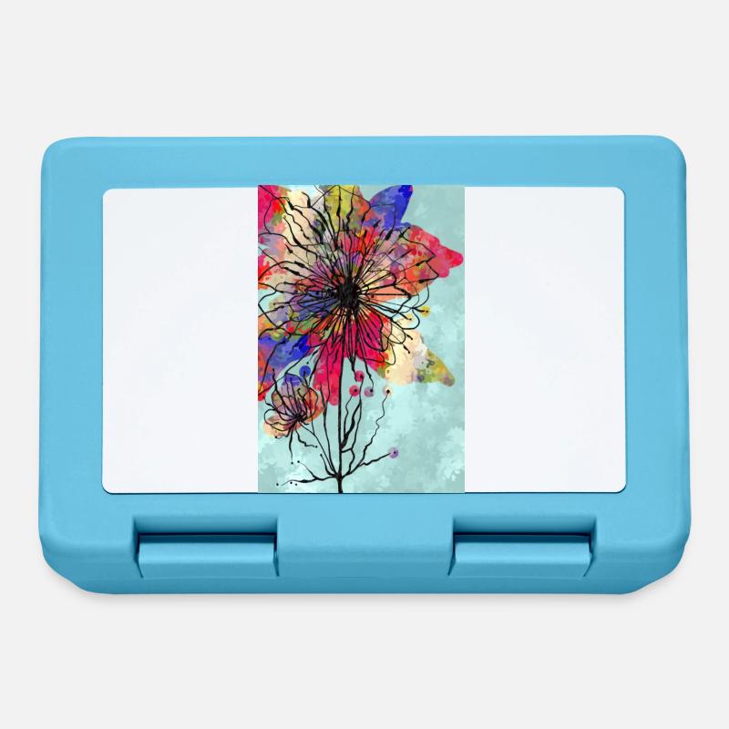 Fleur colorée - Boîte à goûter - bleu saphir