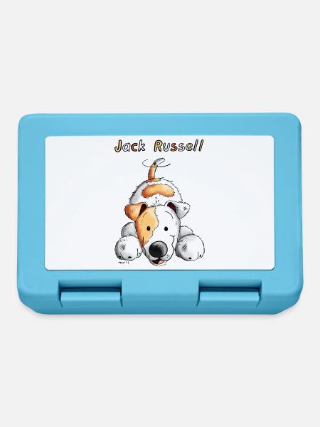 Verspielter Jack Russell - Brotdose - Saphirblau