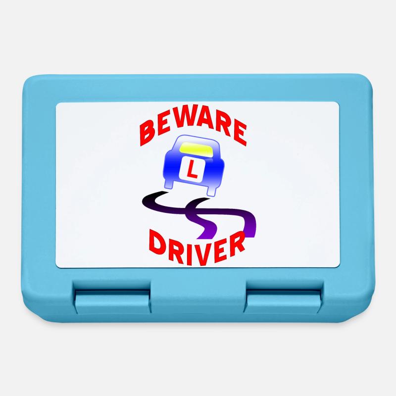 Beware Driver Car Graphic - Lunchbox - sapphire blue