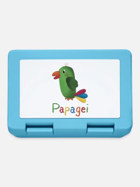Papagei – Buntes Tiermotiv 🦜🌈 - Brotdose - Saphirblau