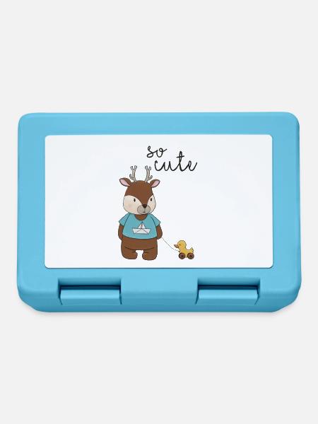 So Cute – Reh mit Entchen 🦌💛 - Brotdose - Saphirblau