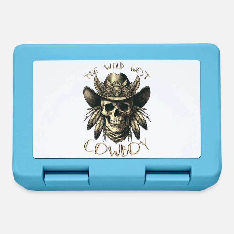 LE CRÂNE DE COW-BOY DU FAR WEST - Boîte à goûter - bleu saphir