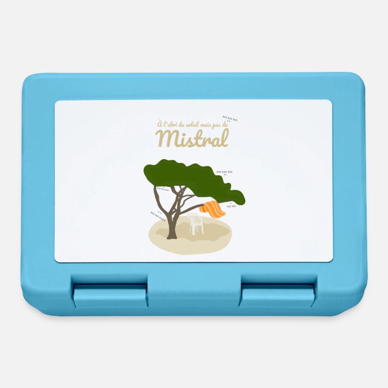 A l'abri du soleil mais pas du mistral - Boîte à goûter - bleu saphir