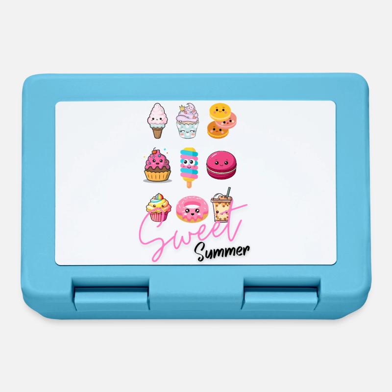 Sweet Happiness Makers – Cute Dessert Illustrations - Lunchbox - sapphire blue