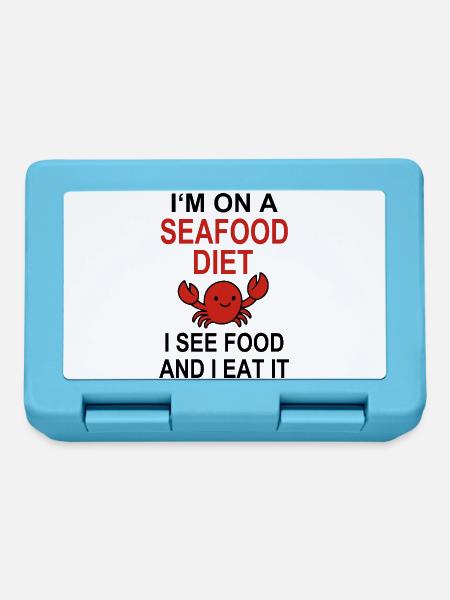 Lustige Krabben Sprüche Seafood Ernährung Witzig - Brotdose - Saphirblau