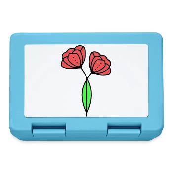 Poppy Poppies Minimalist Line Art 6 - Lunchbox - sapphire blue - Front