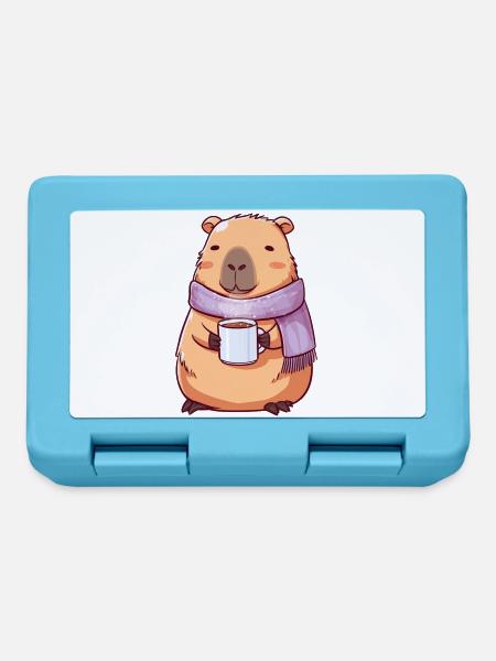 Gemütliche niedliche Kapybara – Kawaii-Tier - Brotdose - Saphirblau