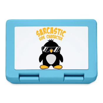 Pinguin Sarcastic Side Character Sonnenbrille Logo - Brotdose - Saphirblau - Vorne