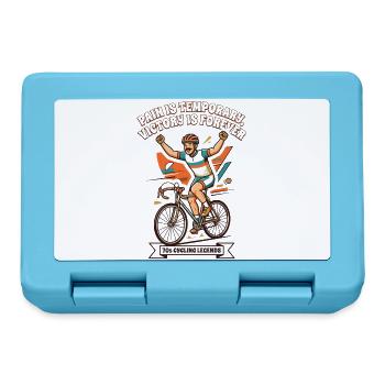 70s Vintage Cycling Poster Pain Is Temporary - Lunchbox - sapphire blue - Front
