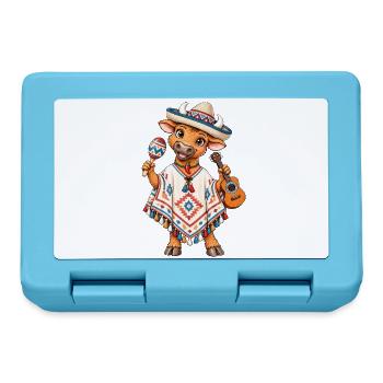 Mexiko Stier mit Poncho - Brotdose - Saphirblau - Vorne