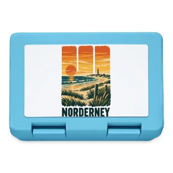 Norderney Sonnenuntergang - Brotdose - Saphirblau - Vorne