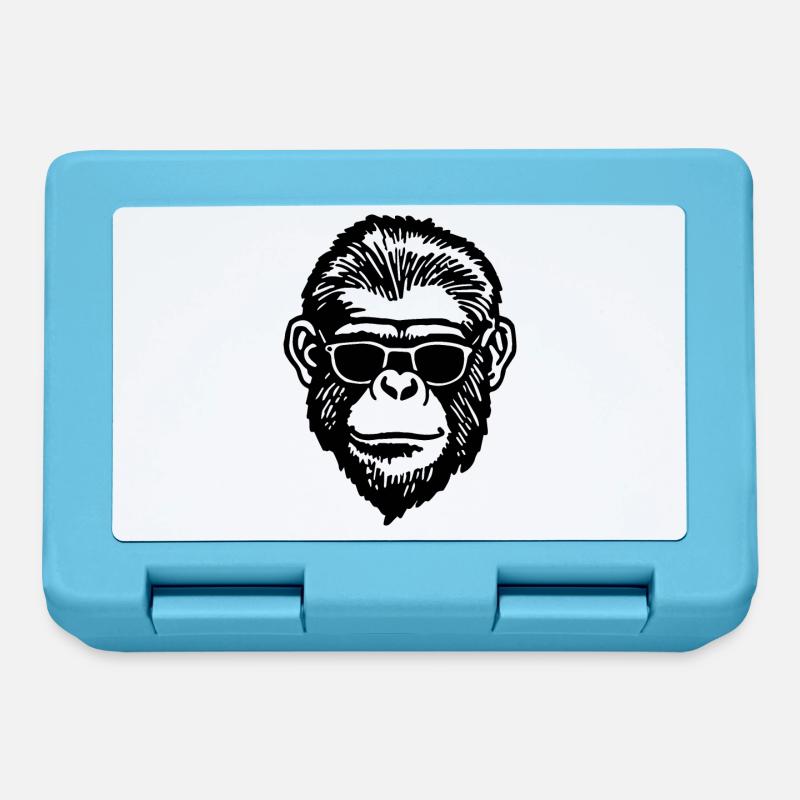 Singe Singe Visage de Singe - Boîte à goûter - bleu saphir