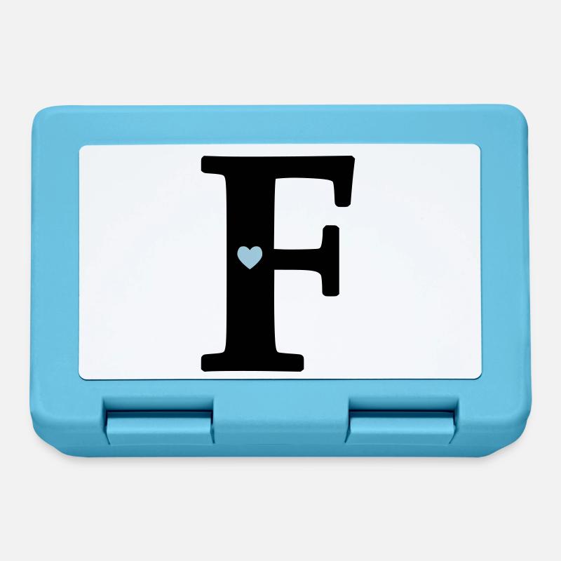Buchstabe F Anfangsbuchstabe - Brotdose - Saphirblau