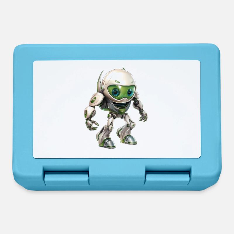 Lustiger Android Robot aus der Pegasus Galaxy - Brotdose - Saphirblau