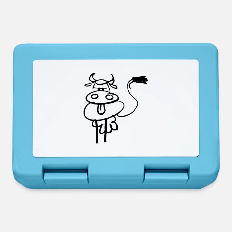 vache - Boîte à goûter - bleu saphir
