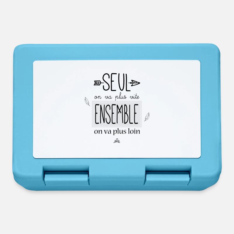 Seul on va plus vite ensemble on va plus loin - Boîte à goûter - bleu saphir