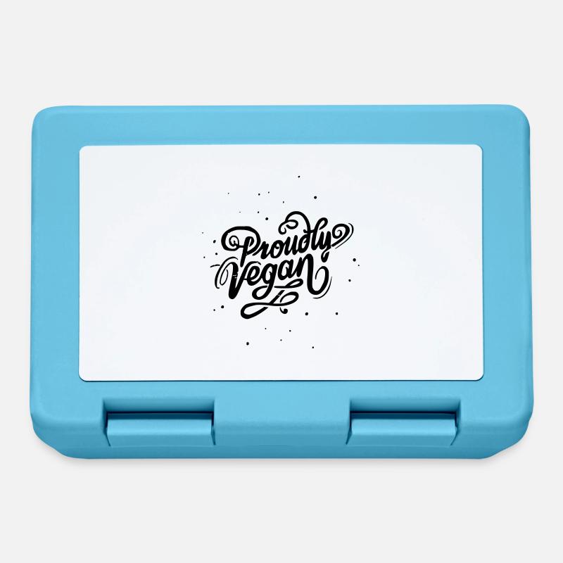 Fièrement Vegan Vintage Type - Boîte à goûter - bleu saphir