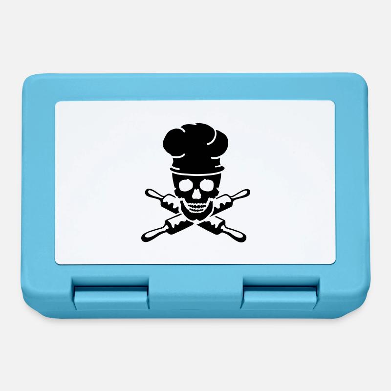 chef skull cook skull - Lunchbox - sapphire blue