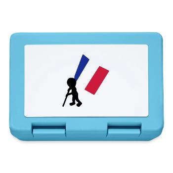 porte drapeau francais - Boîte à goûter - bleu saphir - Devant