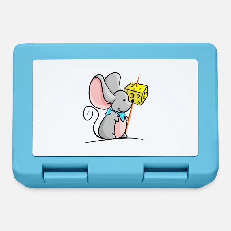 Mouse with cheese - Lunchbox - sapphire blue