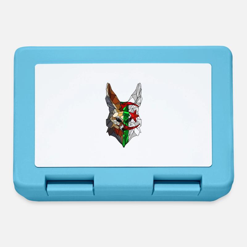 Fennec et drapeau de l'Algérie en polysphère - Boîte à goûter - bleu saphir