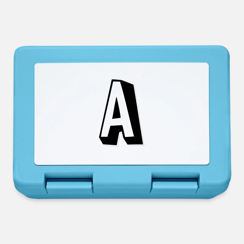 Lettre A - Alphabet A - Boîte à goûter - bleu saphir
