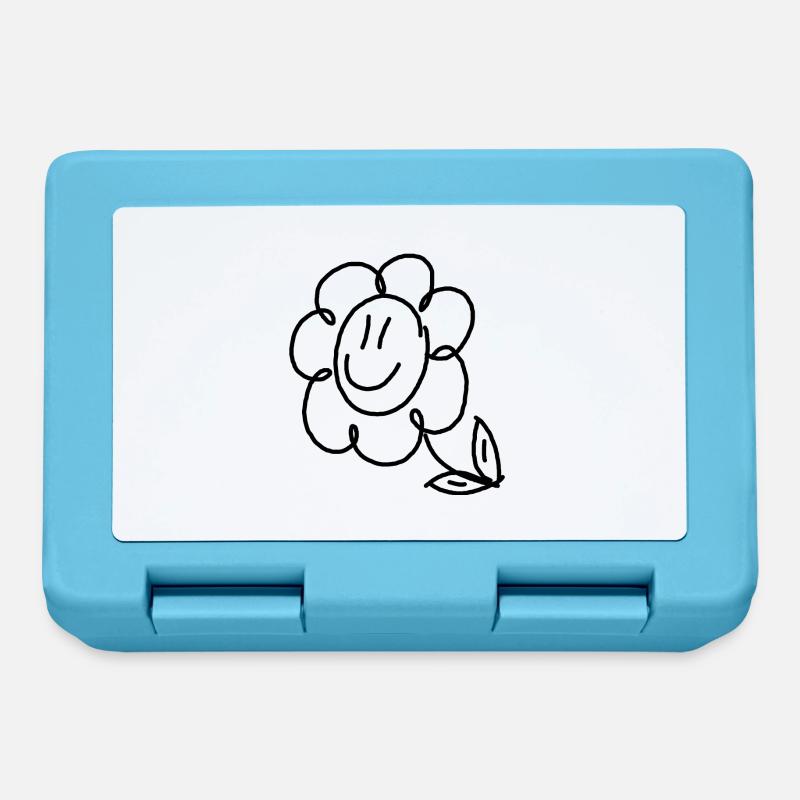 Dessin au trait fleur mignon fleur - Boîte à goûter - bleu saphir