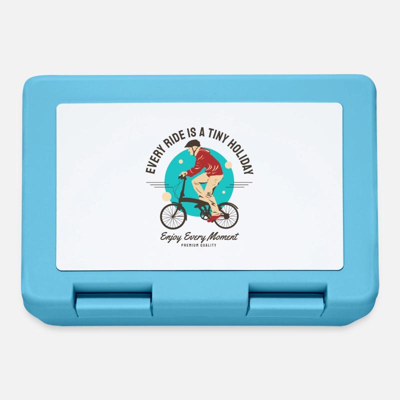 Every Ride is a tiny holiday - folding bicycle - Lunchbox - sapphire blue