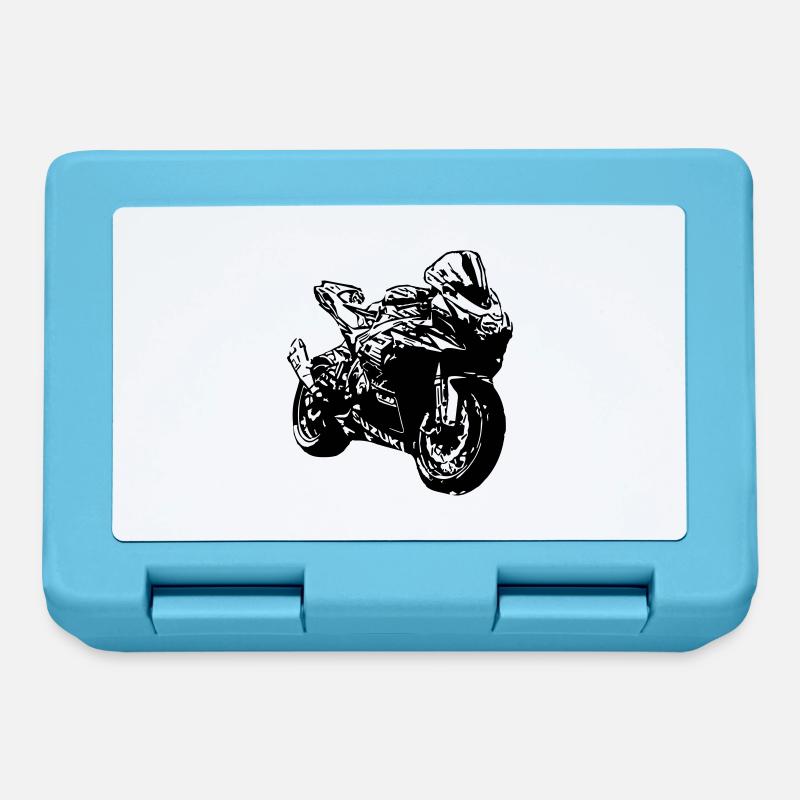 moto de course - Boîte à goûter - bleu saphir