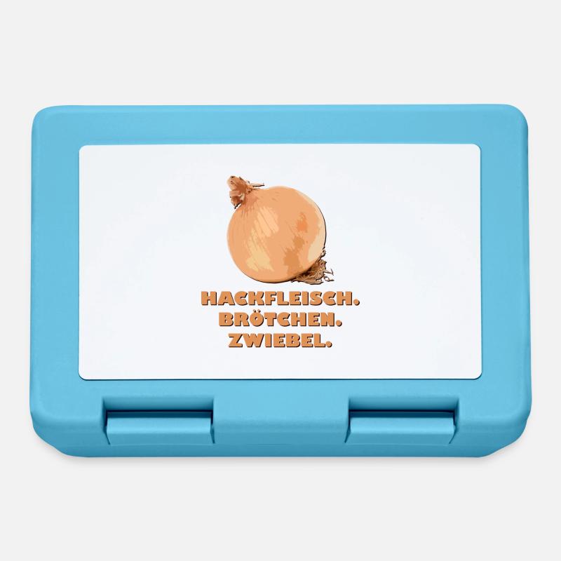 Hackfleisch. Brötchen. Zwiebel. - Brotdose - Saphirblau