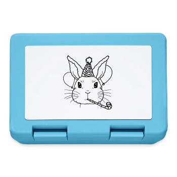Lapin Tröte Party Hat Anniversaire Enfant - Boîte à goûter - bleu saphir - Devant