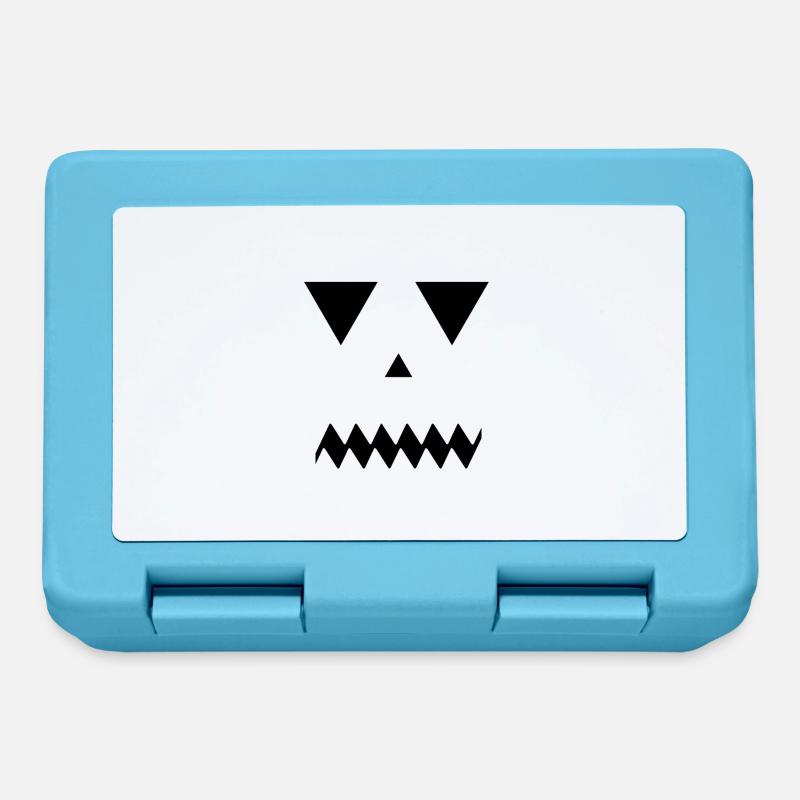 Visage de citrouille terrifiant - Boîte à goûter - bleu saphir