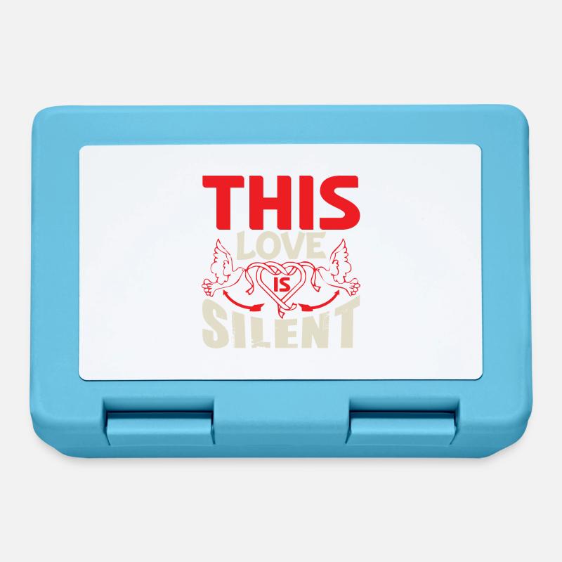 THIS LOVE IS SILENT HEART - Lunchbox - sapphire blue
