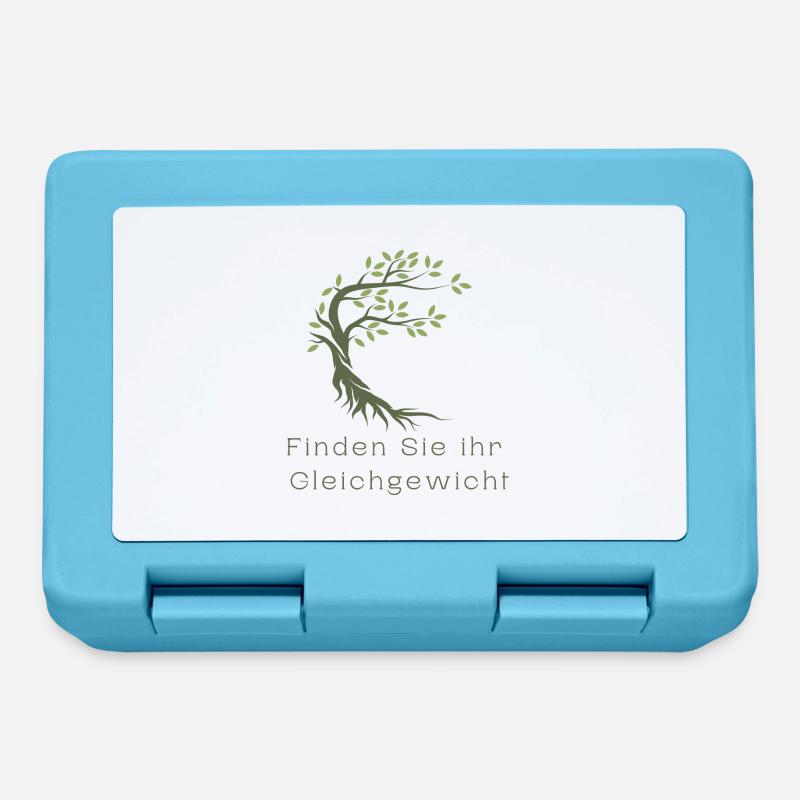 arbre, texte, écriture, trouver votre équilibre, - Boîte à goûter - bleu saphir