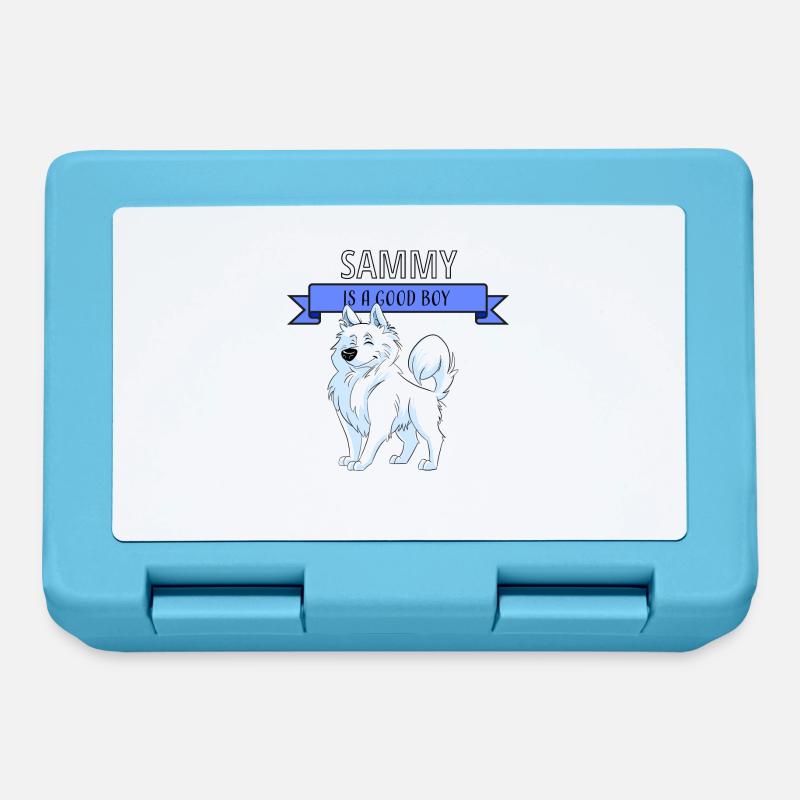 Doux Samoyède, Sammy est un bon garçon - Boîte à goûter - bleu saphir