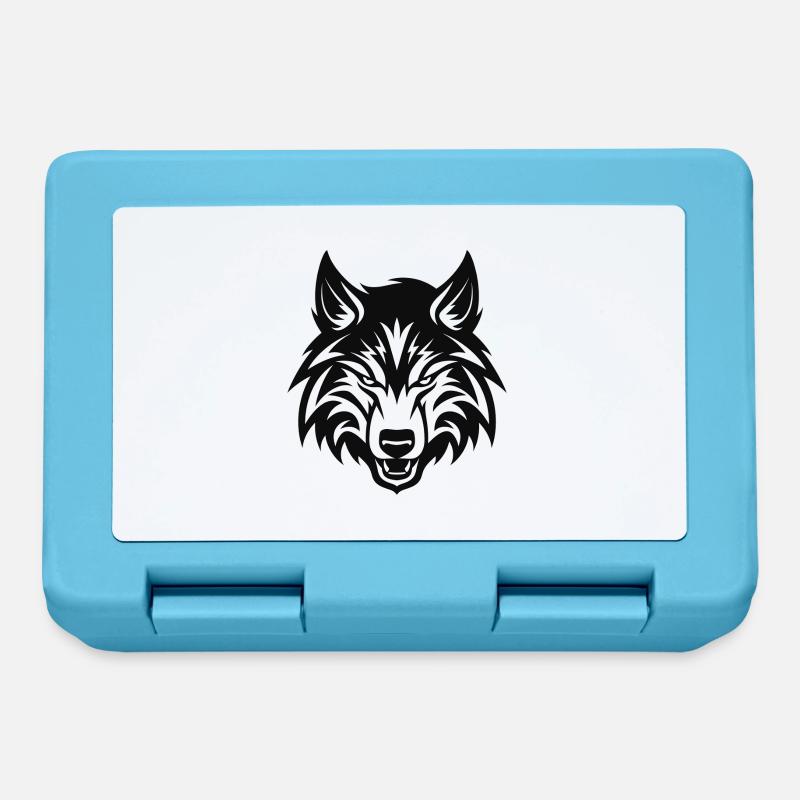 Emblème de loup - Boîte à goûter - bleu saphir
