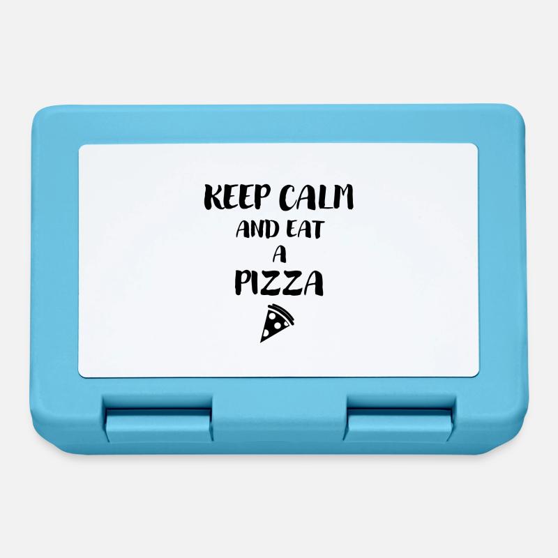 Keep Calm and eat a Pizza - Boîte à goûter - bleu saphir