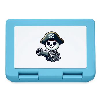 Piratenschädel - Skelett Schatz - Brotdose - Saphirblau - Vorne