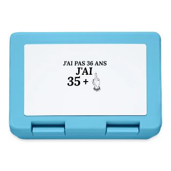 J'ai pas 36 ans j'ai 35+ - Boîte à goûter - bleu saphir - Devant