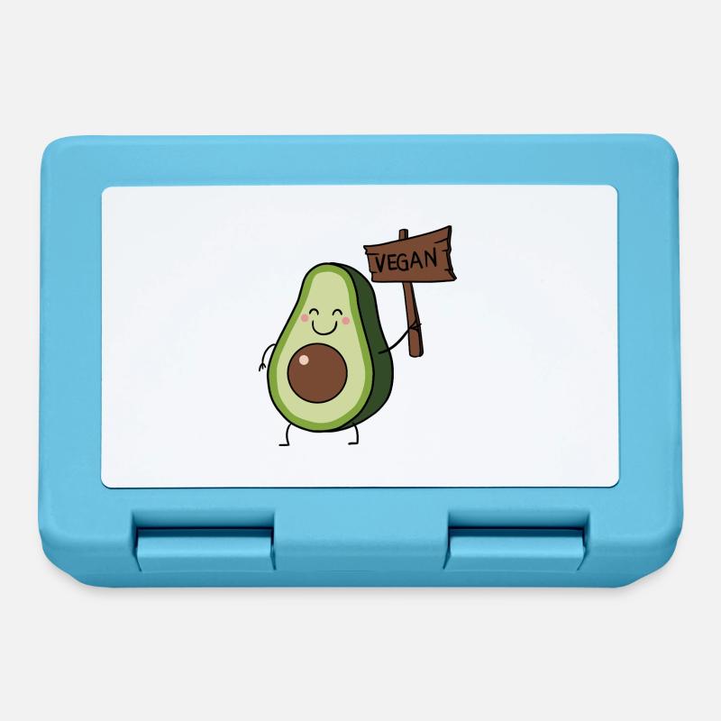 Avocat végétalien - Boîte à goûter - bleu saphir