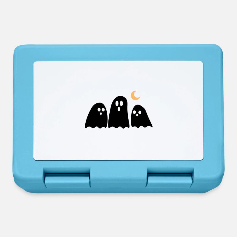 Halloween Ghosts Black - Lunchbox - sapphire blue