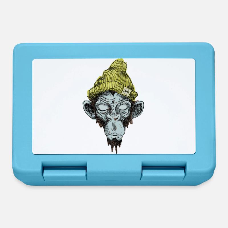 Monkey with hat - Lunchbox - sapphire blue