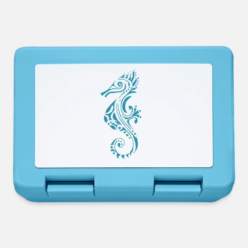 turquoise hyppocampe - Lunchbox - sapphire blue