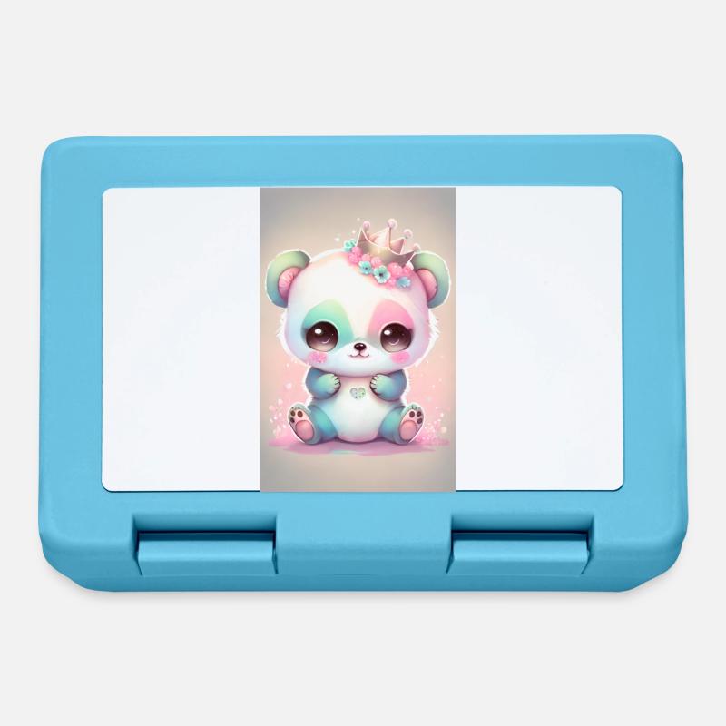 Bébé panda princesse - Boîte à goûter - bleu saphir