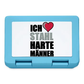 Stahlharte Männer Geschenk - Brotdose - Saphirblau - Vorne