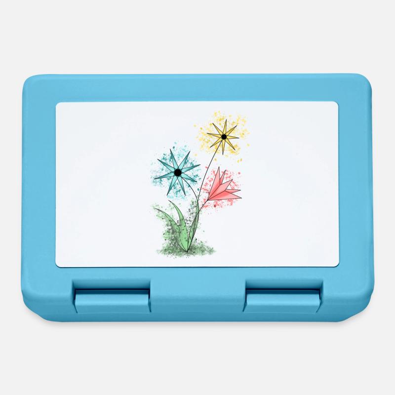 Fleurs - Fleurs colorées - Boîte à goûter - bleu saphir
