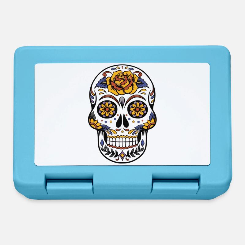 crâne mexicain - Boîte à goûter - bleu saphir
