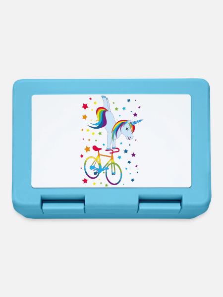 Kunstrad, Kunstradfahren, Hallenradsport, Einhorn - Brotdose - Saphirblau